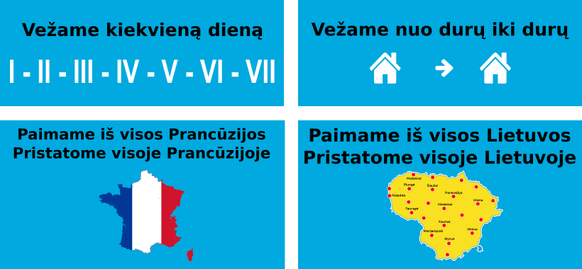 veža krovinius į Prancūziją, geros kainos